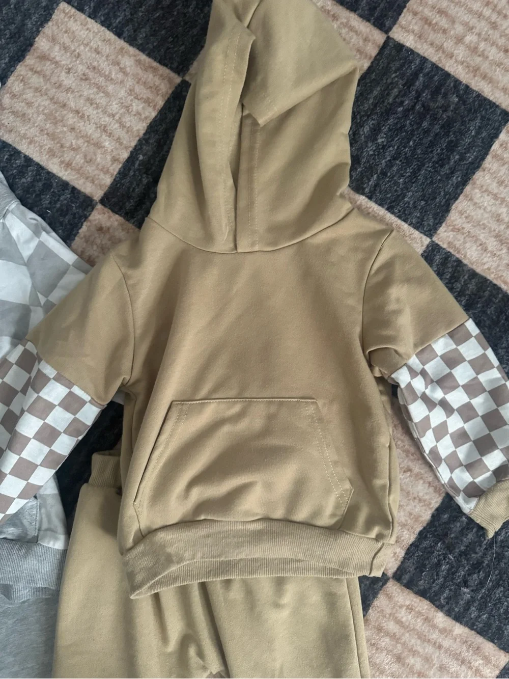 Set of 2 Checkered Toddler Sweat Sets